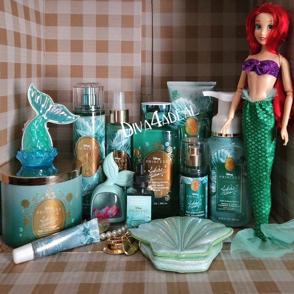 Bath & Body Works X DISNEY PRINCESS ARIEL 11 1/2” Doll 12PC Collection Bundle